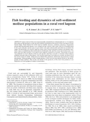 Fish Feeding and Dynamics of Soft-Sediment Mollusc Populations in a Coral Reef Lagoon