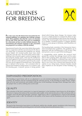 Guidelines for Breeding P