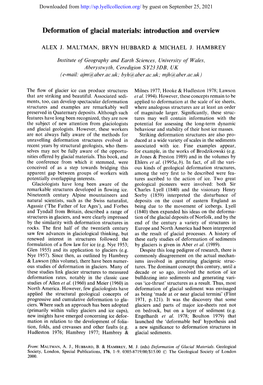 Deformation of Glacial Materials: Introduction and Overview