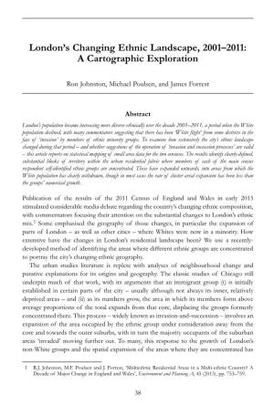 London's Changing Ethnic Landscape, 2001ÂŒ2011