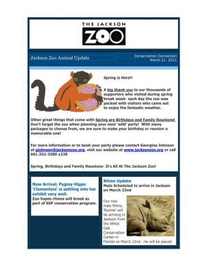Jackson Zoo Animal Update March 21, 2011