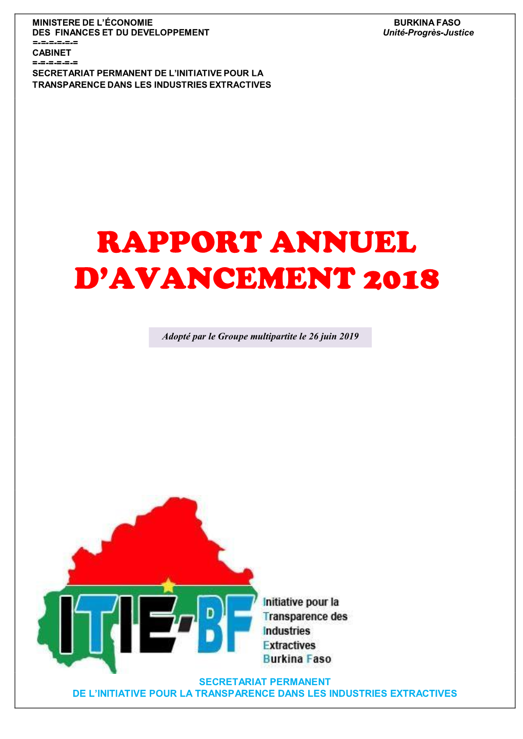 Rapport Annuel D'avancement 2018