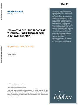 Enhancing the Livelihoods of the Rural Poor Through Ict: a Knowledge Map