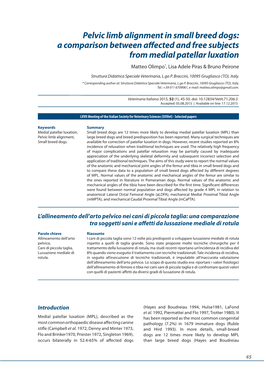 Pelvic Limb Alignment in Small Breed Dogs: a Comparison Between Affected and Free Subjects from Medial Patellar Luxation