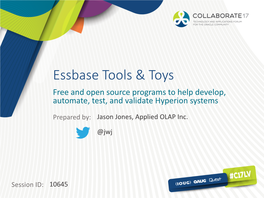 Essbase Tools and Toys Collaborate 2017