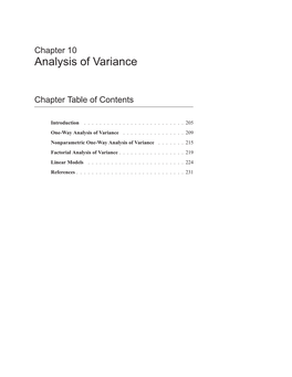 Chapter 10 Analysis of Variance