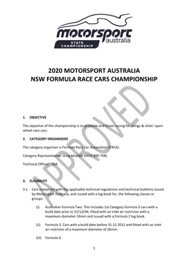 Motorsport Australia Nsw Formula Race Cars Championship