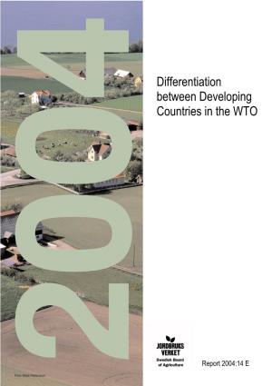 Differentiation Between Developing Countries in the WTO