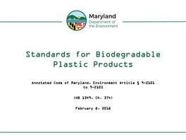 Standards for Biodegradable Plastic Products