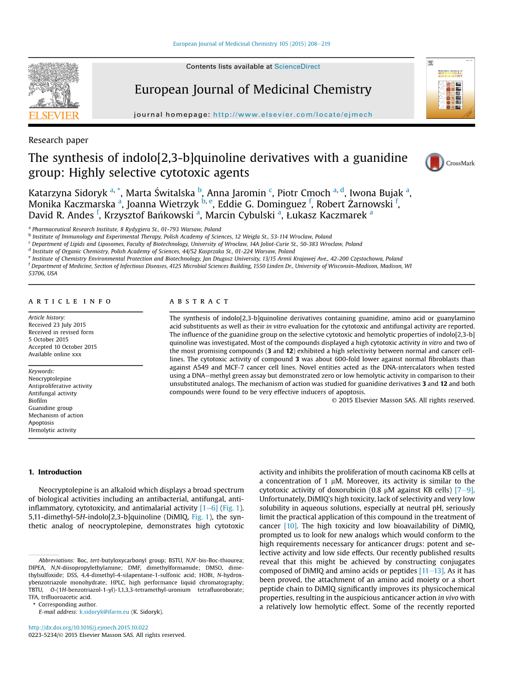 The Synthesis of Indolo[2,3-B]Quinoline Derivatives