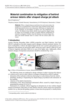 Material Combination to Mitigation of Behind Armour Debris After Shaped