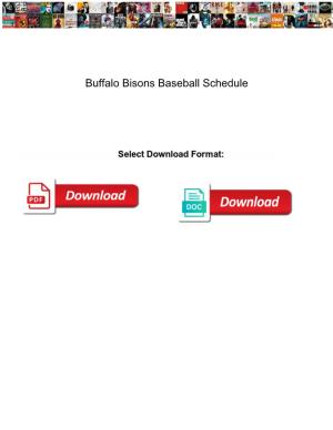 Buffalo Bisons Baseball Schedule