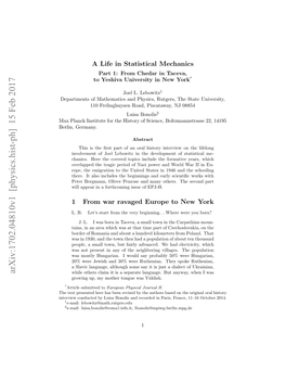 Arxiv:1702.04810V1 [Physics.Hist-Ph] 15 Feb 2017 a Lnkisiuefrtehsoyo Cec,Boltzmanns Science, of Germany