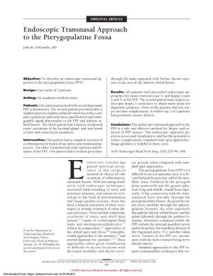 Endoscopic Transnasal Approach to the Pterygopalatine Fossa