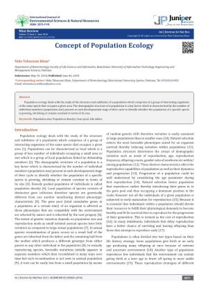 Concept of Population Ecology