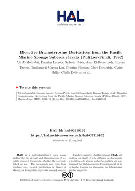 Bioactive Bromotyrosine Derivatives from The