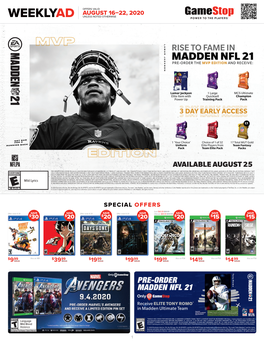 Pre-Order Madden Nfl 21