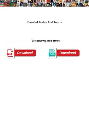 Baseball Rules and Terms