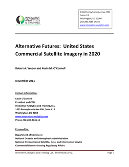 Alternative Futures: United States Commercial Satellite Imagery in 2020