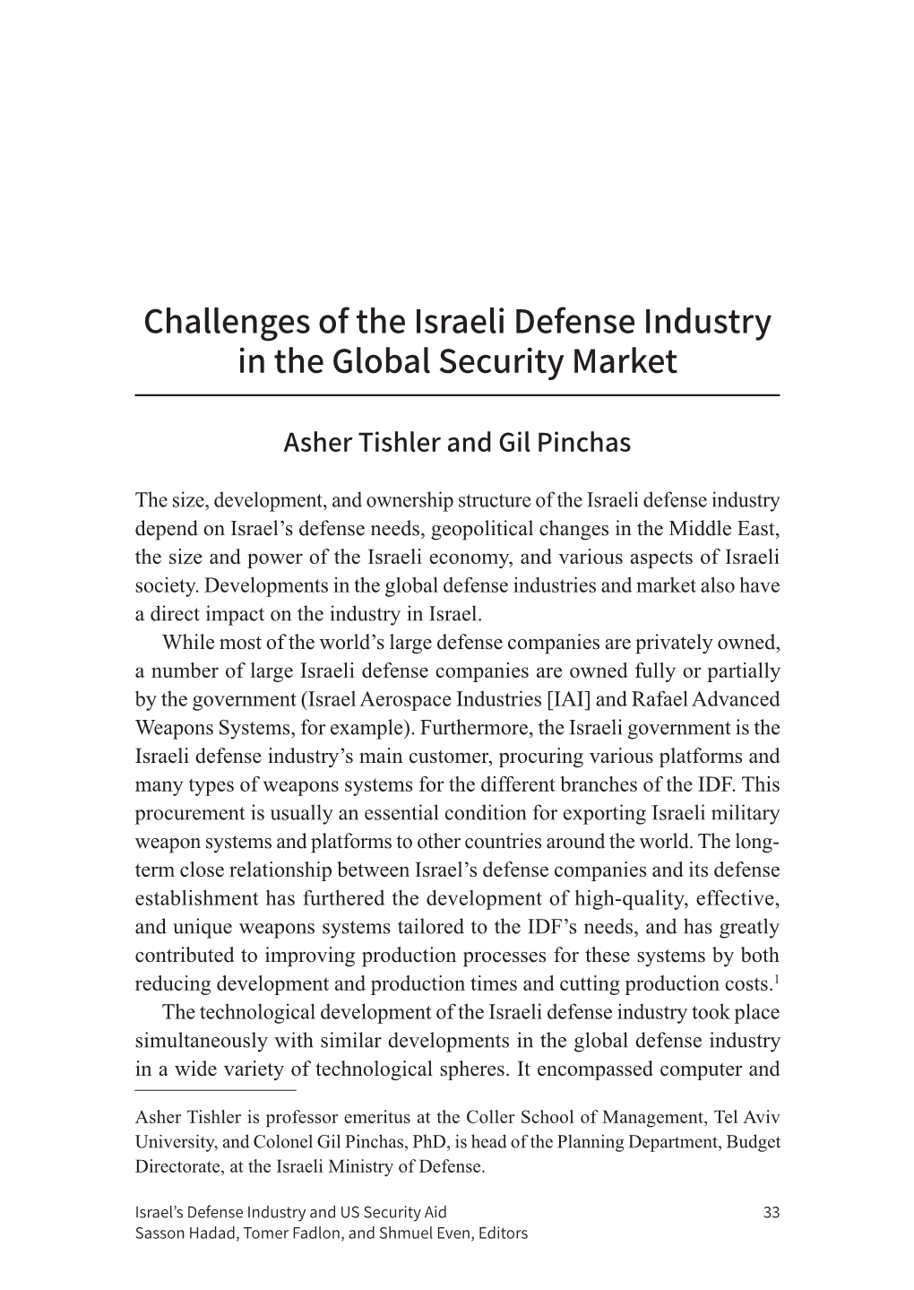 Challenges of the Israeli Defense Industry in the Global Security Market