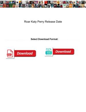 Roar Katy Perry Release Date