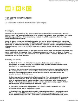 101 Ways to Save Apple by James Daly
