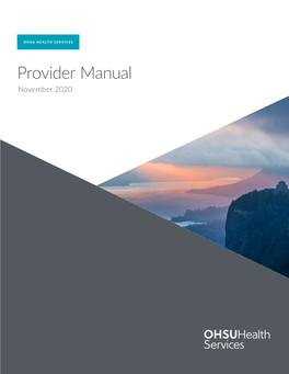 Provider Manual November 2020 Contact Information