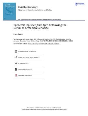 Epistemic Injustice from Afar: Rethinking the Denial of Armenian Genocide