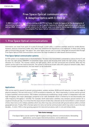 Free Space Optical Communications & Adaptive Optics with C-RED 3