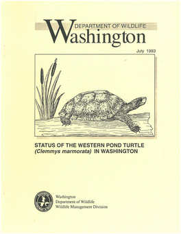 STATUS of the WESTERN POND TURTLE (Clemmys Marmorata) in WASHINGTON