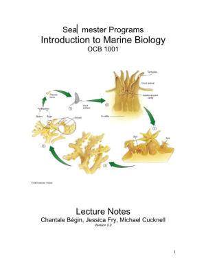 Introduction to Marine Biology OCB 1001