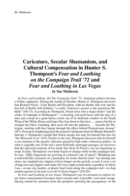 Caricature, Secular Shamanism, and Cultural Compensation in Hunter S