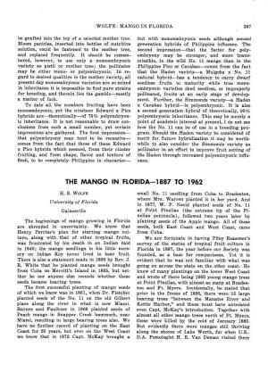 The Mango in Florid A-1887 to 1962