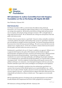 Read the Full IHF Submission on the Dying with Dignity Bill