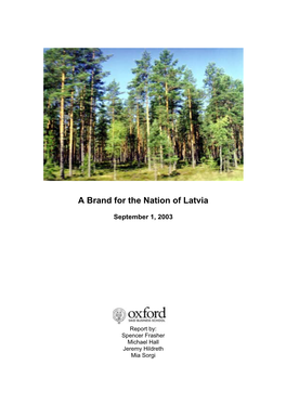 A Brand for the Nation of Latvia