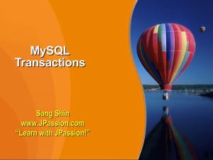 Mysql Transactionstransactions
