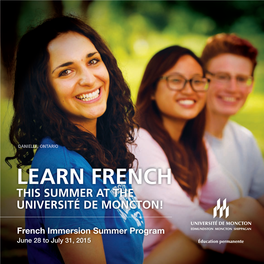 Learn French This Summer at the Université De Moncton!