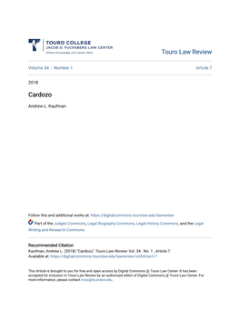 Touro Law Review Cardozo