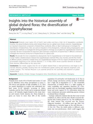 Insights Into the Historical Assembly of Global Dryland Floras