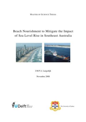 Beach Nourishment to Mitigate the Impact of Sea Level Rise in Southeast Australia