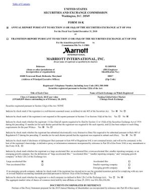 MARRIOTT INTERNATIONAL, INC. (Exact Name of Registrant As Specified in Its Charter)