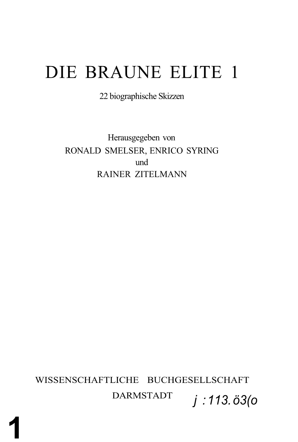 Die Braune Elite 1