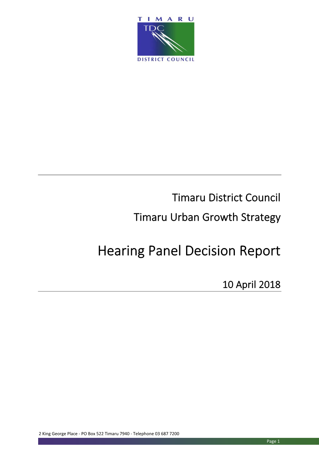 Hearing Panel Decision Report