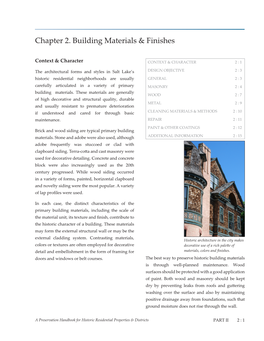 Chapter 2. Building Materials & Finishes