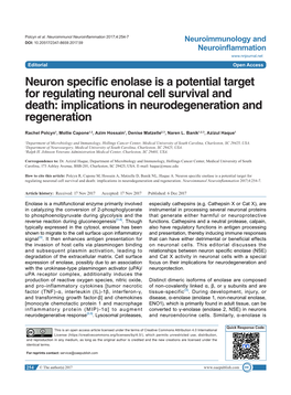 Neuron Specific Enolase Is a Potential Target for Regulating Neuronal Cell Survival and Death: Implications in Neurodegeneration and Regeneration