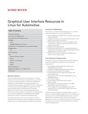 Graphical User Interface Resources in Linux for Automotive