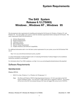 The SAS System, Release 6.12 (TS065), Windows