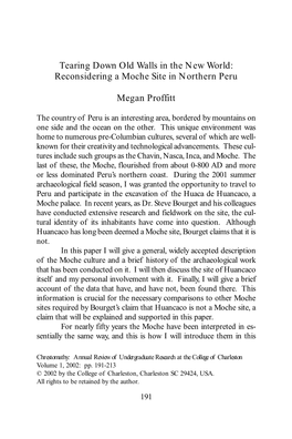 Reconsidering a Moche Site in Northern Peru