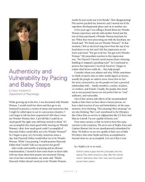 Authenticity and Vulnerability by Pacing and Baby Steps