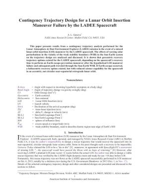 Contingency Trajectory Design for a Lunar Orbit Insertion Maneuver Failure by the LADEE Spacecraft
